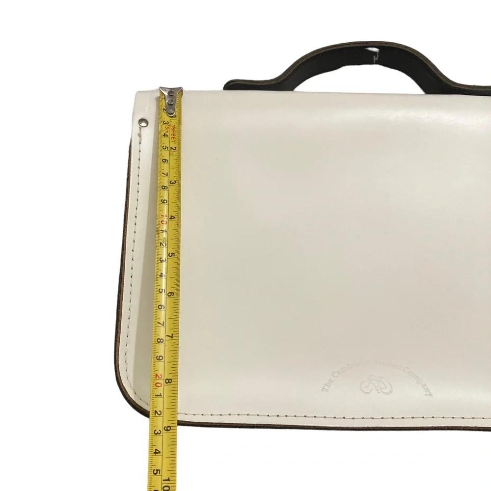 The Cambridge Satchel Company The Batchel white black leather messenger bag